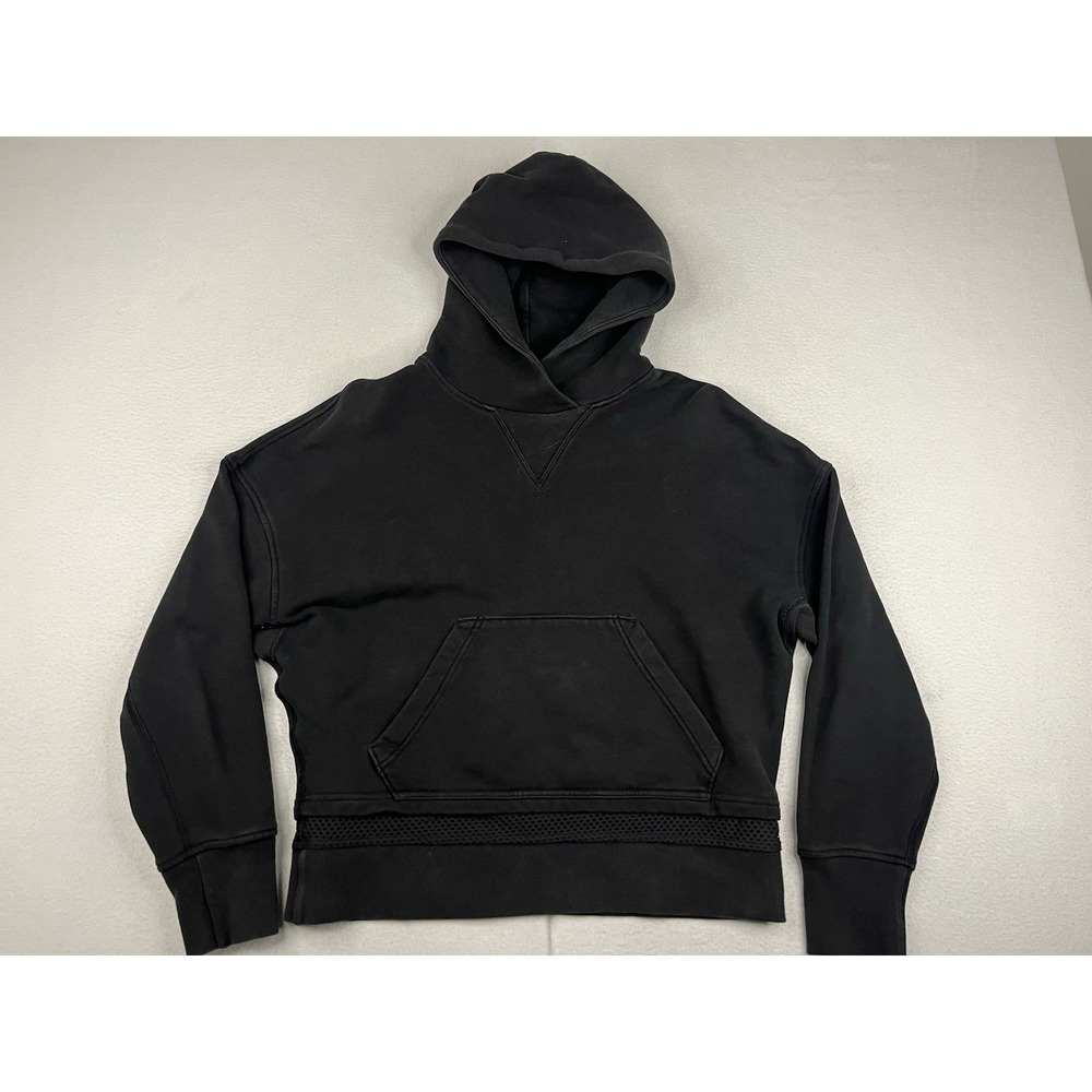 Lululemon Women Warm Down Hoodie Sweatshirt Sz 6 Black Pullover Casual Athletic